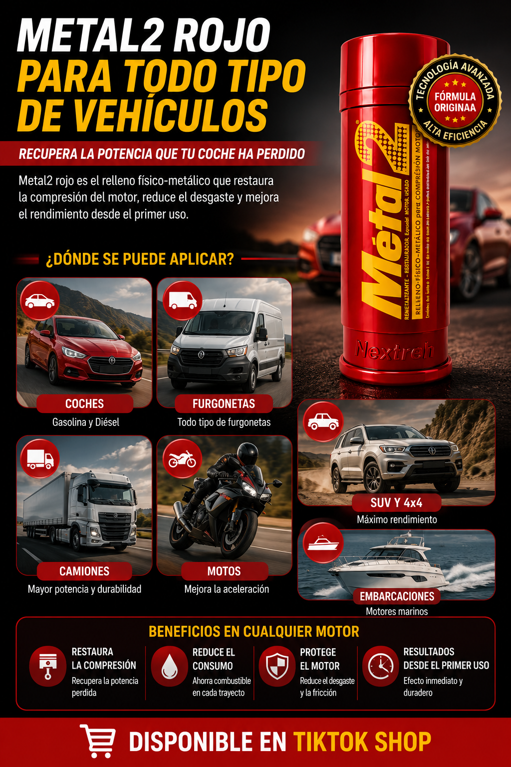 METAL2 Rojo — Recupera la Potencia que tu Coche Ha Perdido